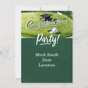 Golf Studenten Grattis Party på grönt Inbjudningar