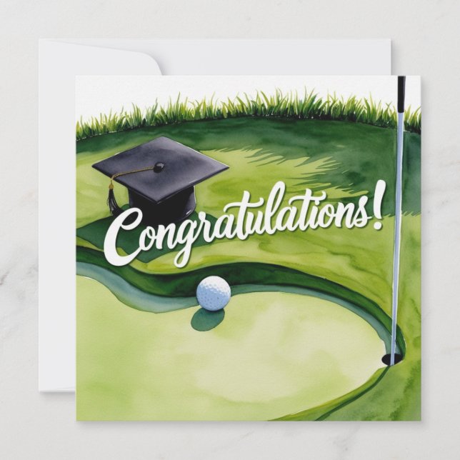 Golf Studenten-Grattisar på golfplattor Kort (Framsida)