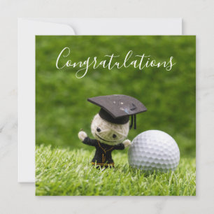 Golf Studenten med Grattisar med boll Kort