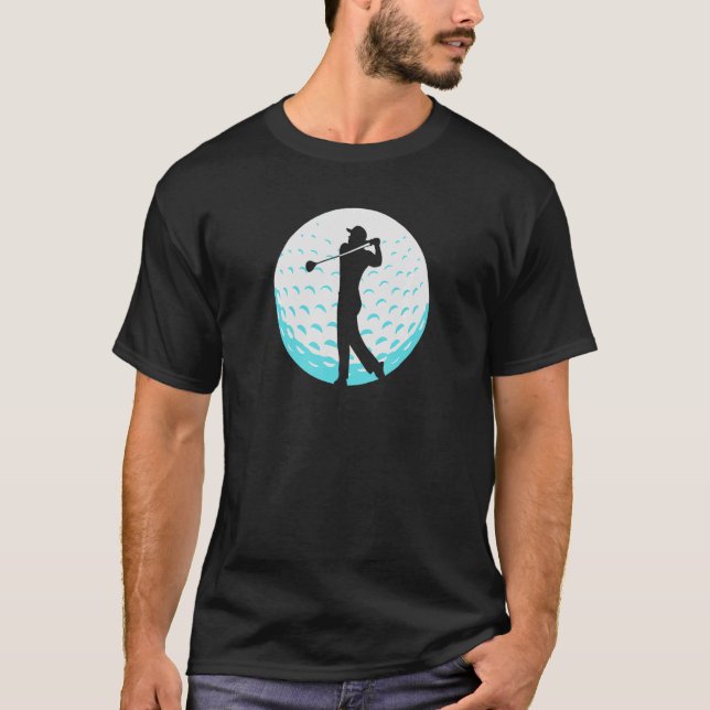 Golf Swing Golfer Pay Golf Silhouette Golf Bal T Shirt (Framsida)