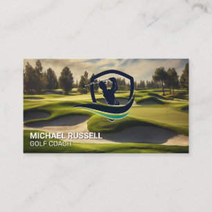 Golf Swing Logotyp Golfkursbakgrund Visitkort