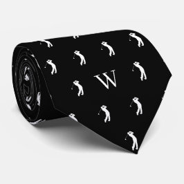 Golf Swing Monogrammed Initialer Black and White Slips