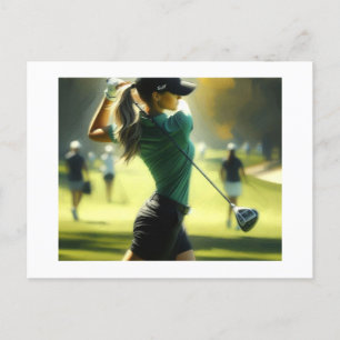 Golf Swing och Miss. Vykort