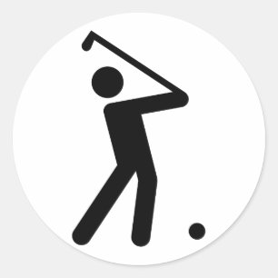 Golf Symbol Sticker Runt Klistermärke