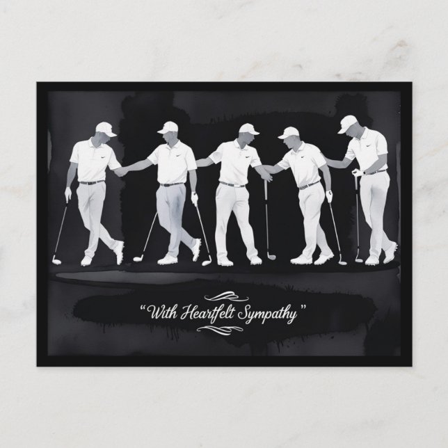 Golf sympati ”Med uppriktig sympati.” Vykort (Framsida)