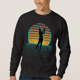 Golf Synthwave Retrowave 70 s 80 Sports Stil Golf Lång Ärmad Tröja