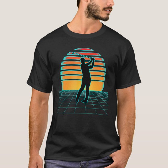Golf Synthwave Retrowave 70 s 80 Sports Stil Golf T Shirt (Framsida)