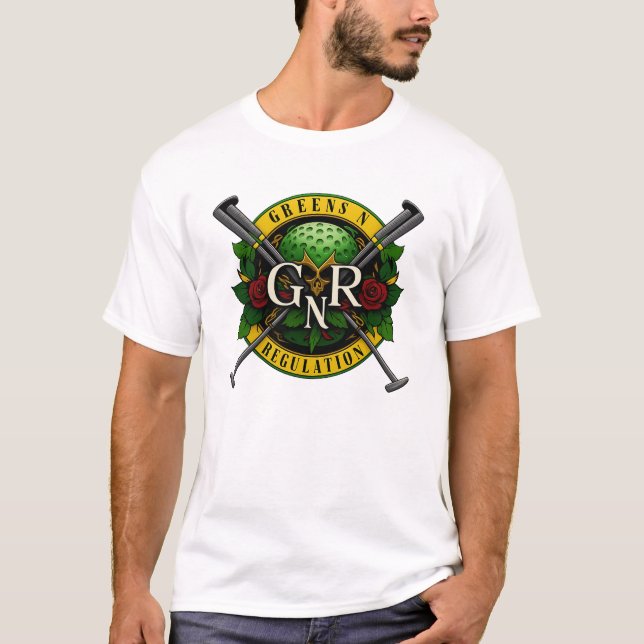 Golf T-Shirt Gun's N Roses Theme (Framsida)