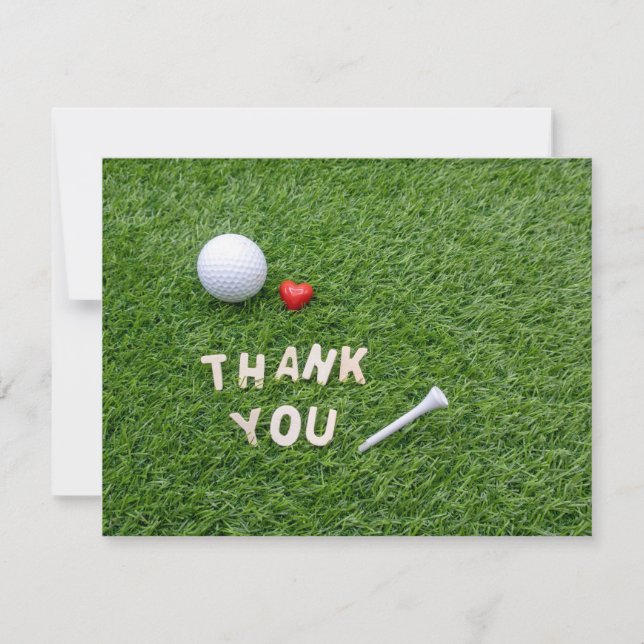 Golf Tack, ditt kort med golf boll och T (Framsida)