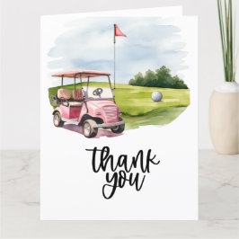 Golf-tack, ditt kort med golfvagn, vattenfärg