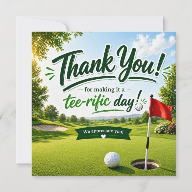 Golf Tack för en toppen dag Kort (Framsida)