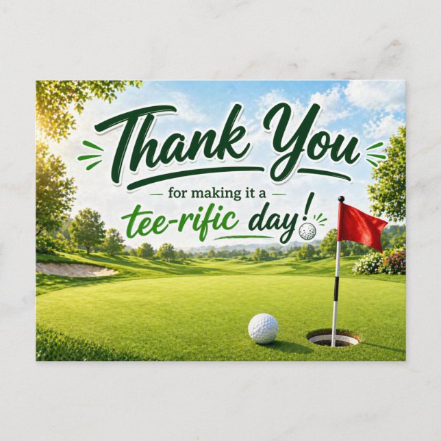 Golf Tack för en toppen dag Vykort (Framsida)