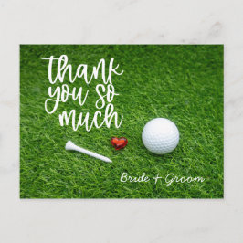 Golf - Tack för golfer bröllop Vykort