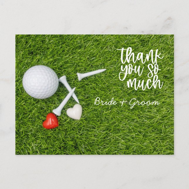 Golf - Tack för golfer bröllop Vykort (Framsida)