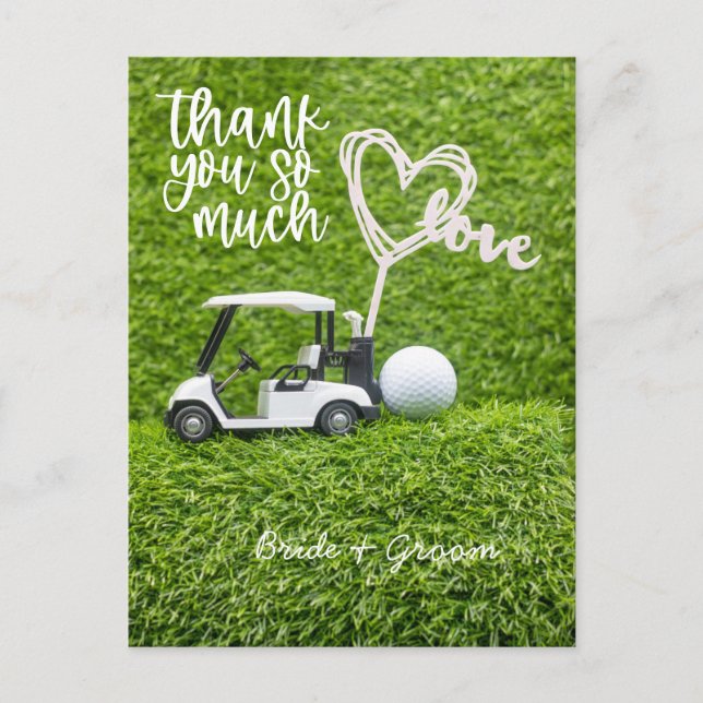 Golf - Tack för golfer bröllop Vykort (Framsida)