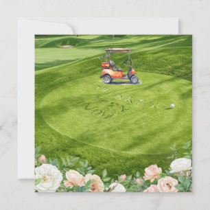 Golf-tack för golfer med blommor tack kort