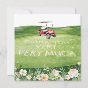Golf-tack för golfer med blommor tack kort