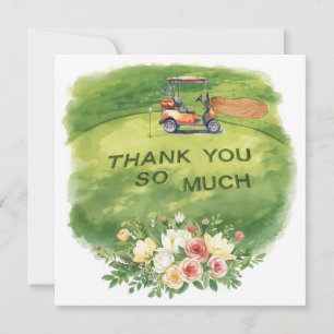 Golf-tack för golfer med blommor tack kort