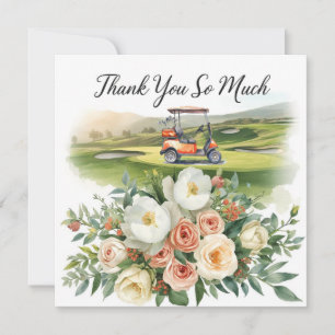 Golf-tack för golfer med blommor tack kort