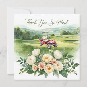 Golf-tack för golfer med blommor tack kort