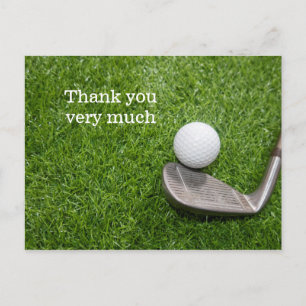 Golf Tack-kort med golf boll och järn Vykort
