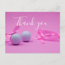 Golf Tack-kort med golf boll på rosa
