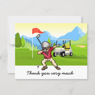 Golf-tack-kort med golfer på grönt