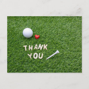 Golf Tack-kort med kärlek och golfboll Vykort