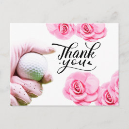 Golf Tack-kort med rosa blomma Vykort