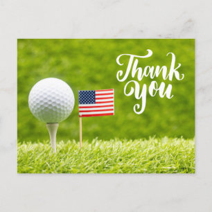 Golf-tack-kort med USA:s flagga Vykort