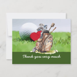 Golf-tack med golf boll och hjärta kärlek