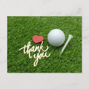 Golf-tack med golf boll-T med kärlek Vykort