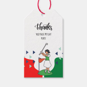Golf Tack med golfer golfing Gift-Märkre Presentetikett