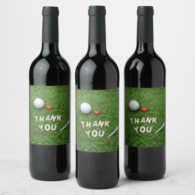 Golf Tack Party med golf boll och garanti Vinflaska Etikett (Flaskor)