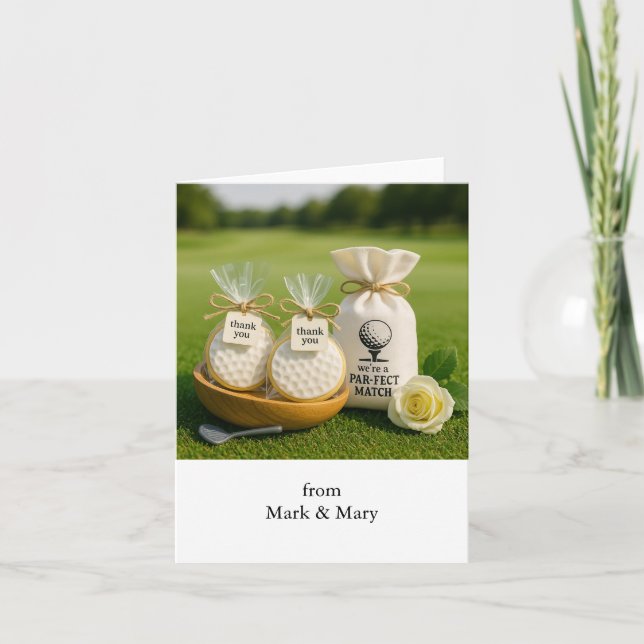 Golf tackkort med golfpresenter souvenir  (Framsida)