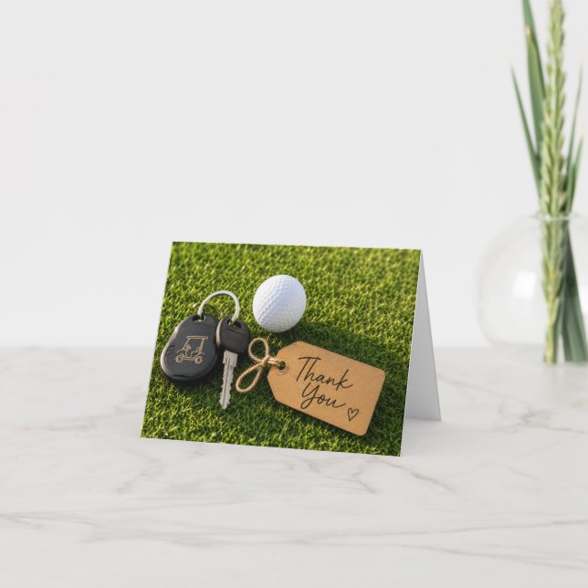 Golf  Tacksamhetskort med golfklubba bollväska  Tack Kort (Framsida)