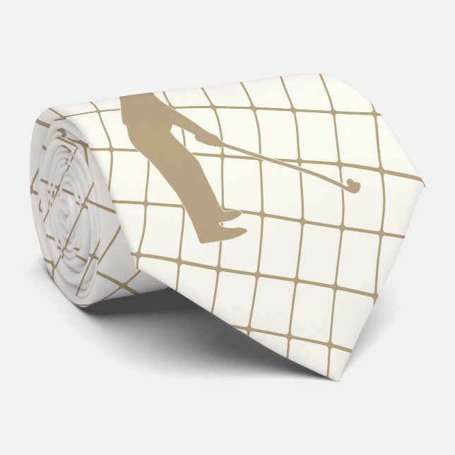 Golf Tan Silhouette Golfer och Golf Klubb 2 Slips (Rullad)