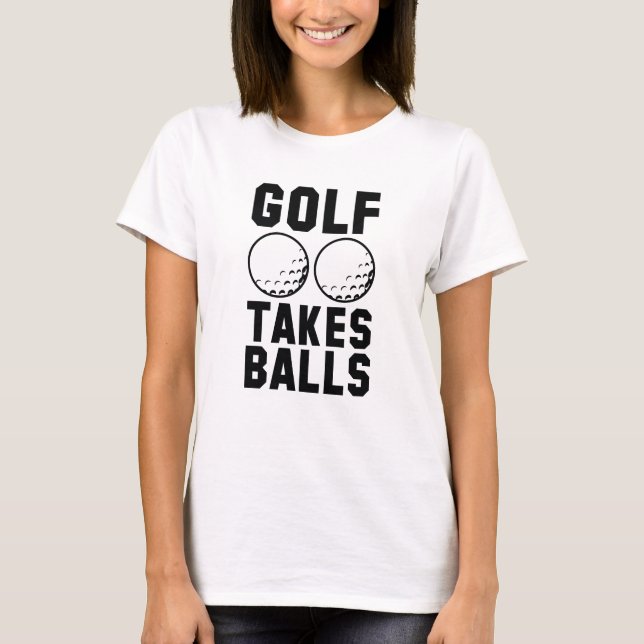 Golf Tar Bollar T Shirt (Framsida)