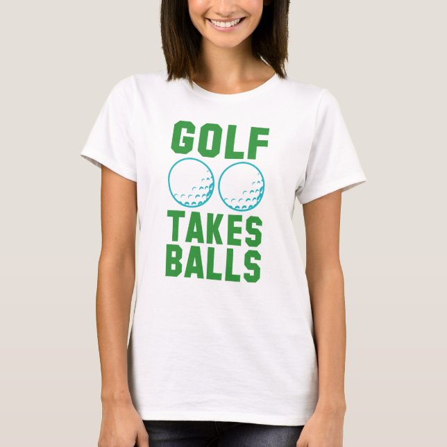 Golf Tar Bollar T Shirt (Framsida)