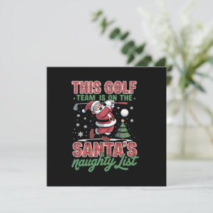 Golf Team är på Santas naughty lista Xmas Santa Julkort
