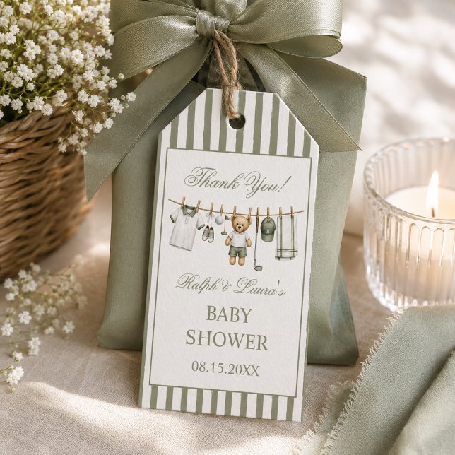Golf Teddy Bear Baby Shower Tack Kort (Skapare uppladdad)