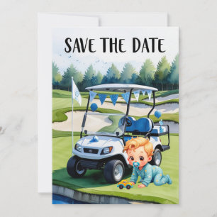 Golf Teddybjörn Det är en pojke för baby shower Inbjudningar