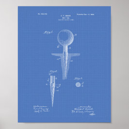 Golf Tee 1899 Patent Art - Blueprint Poster