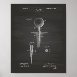 Golf Tee 1899 Patent Art - Chalkboard Poster