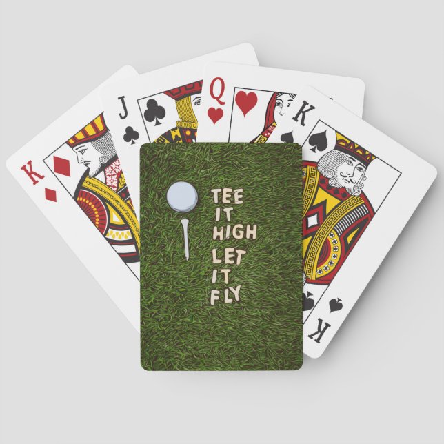 Golf Tee, låt den flyga med golf boll och T Casinokort (Baksidan)