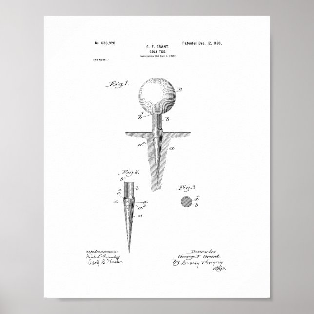 Golf-tee-patent Poster (Framsidan)