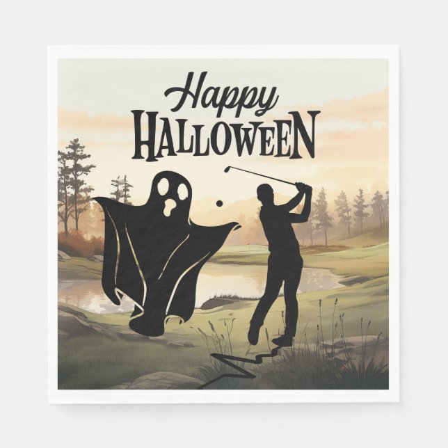 Golf Tee-rific Halloween: Golf Equipment Napkins Pappersservett (Framsidan)