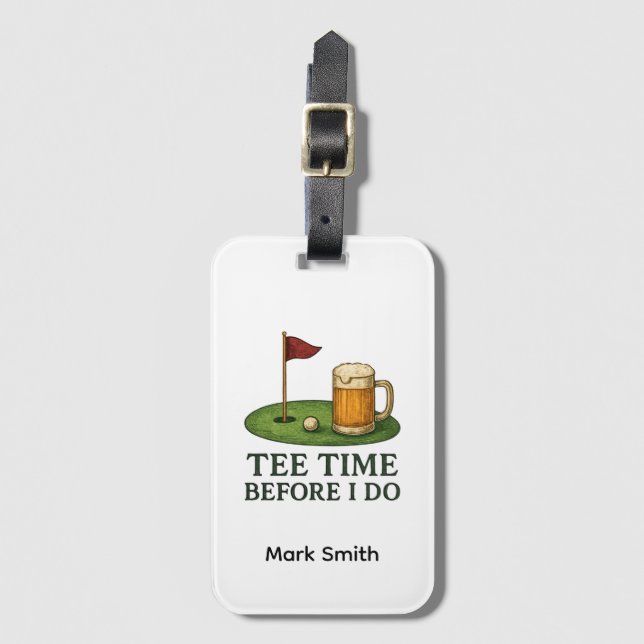 Golf Tee-tid före jag gör golfbachelorfest Bagagebricka (Framsida vertikal)