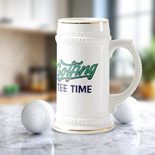 Golf Tee Time Golfing Pappa Namn Beer Stein Sejdel