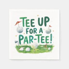 Golf tee upp för Par Tee Golfer Party Pappersservett